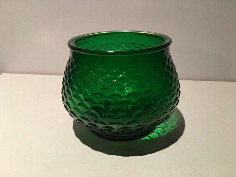 15 OBO 1960 Emerald Green Glass Bowl Planter/Vase E.O. Bradley Arts