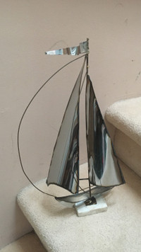 Metal Sailboat Sculpture