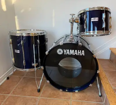 Yamaha Recording Custom 3pc Drum Set in Deep Blue MIJ 22 16 13, View more