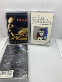 EVITA - LES MISERABLES - Soundtrack Cassettes