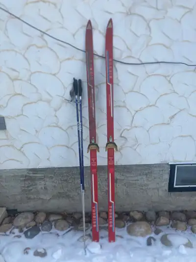 Vintage Norvik cross-country skis & ski poles, View more
