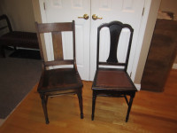 wooden armless chairs