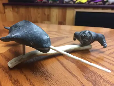 Authentic Inuit soapstone carving, View more