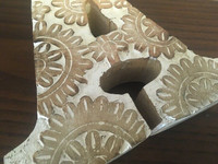Retro Shabby Chic HAND CARVED White LETTER A Made in India!