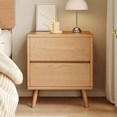 Modern Wood 2-Drawer Nightstand 50*40*52cm, View more