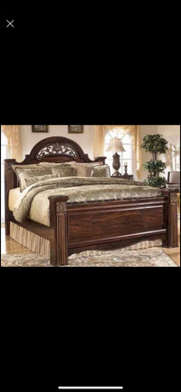 Queen bed, night table and dresser 
