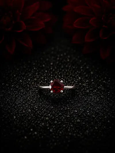 Larger Red Garnet Ring, View more
