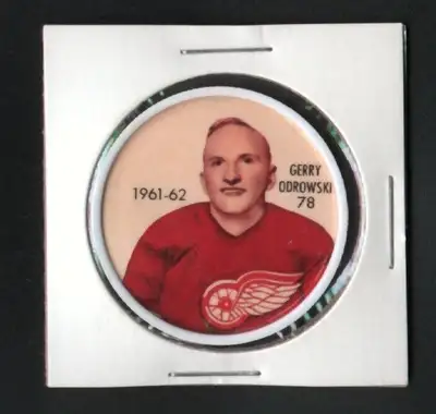 61 62 Shirriff Hockey coin Detroit Red Wings Gerry Odrowski # 78 61 62 Shirriff Hockey coin Detroit Red Wings Gerry Odrowski # 78
