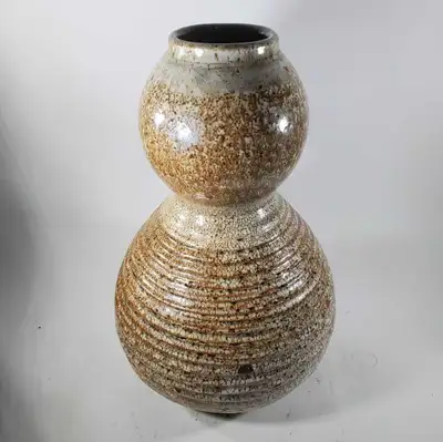 Robert Archambeau double gourd form ceramic vase, View more