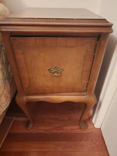 Vintage Wooden Side Table / Nightstand, View more