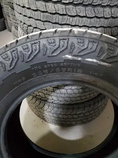 NEW WRANGLER TERRITORY ALL TERRAIN 265 65 18 TIRES TAKEN OFF NEW 2025 TRUCK AT DEALERSHIP. WRANGLER...