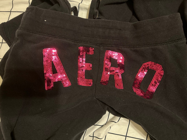 Aeropostale Wide-Leg Sequin-Detail Sweatpants Joggers in Black,  in Women's - Bottoms in Ottawa - Image 4