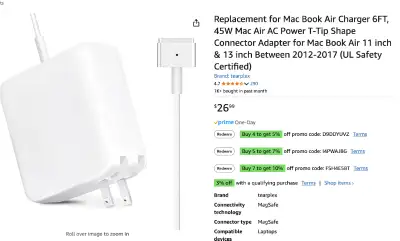 Macbook Charger & Extention cable I have 3 Chargers ($15 each) and 3 Extention Cable ($10 each)