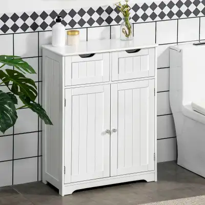 Bathroom Storage Cabinet with 2 Drawers, White Color , View more