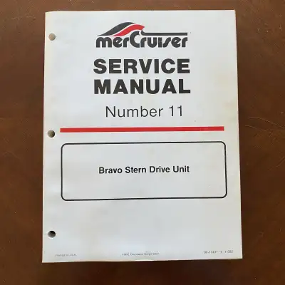 This is an original MerCruiser Bravo Stern Drive Unit service manual “Number 11”, 1992 edition. Plea...