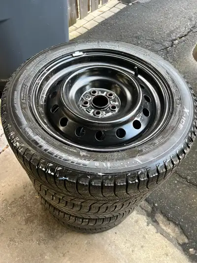 4 MICHELIN XICE WINTERS ON ORIGINAL TOYOTA RIMS. TIRE SIZE IS 205/55/16 BOLT PATTERN IS 5/100 TREAD...