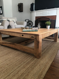 Coffee table reclaimed hardwood 