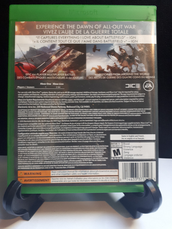 Battlefield 1 (Microsoft Xbox One, 2016) VG in XBOX One in Windsor Region - Image 3