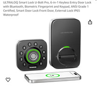ULTRALOQ Smart Lock U-Bolt Pro, 6-in-1 Keyless Entry Door Lock w
