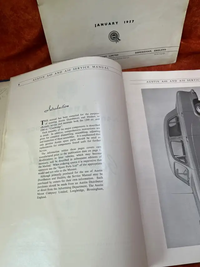 Vintage car service manual. Austin Cambridge in Other in Red Deer - Image 5