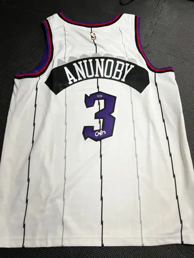 OG Anunoby Toronto Raptors Signed Retro Dino Nike Swingman Basketball Jersey New with tags Comes wit...