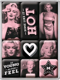 Ensemble de 9 aimants à frigo Nostalgic-Art ** Marilyn Monroe