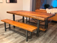 Dining Table & Benches. Beautifully Handcrafted. Solid Wood!