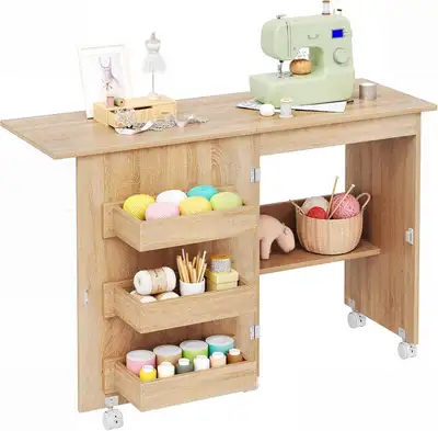 Folding Sewing Table Multipurpose Craft Station & Side Desk, View more