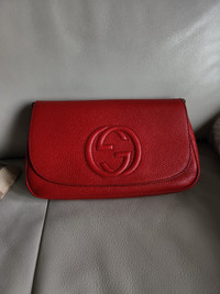 Gucci Soho Chain Crossbody Bag Red Leather Brand New