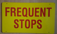 Yellow and Red Truck Safety Sign - Frequent Stops