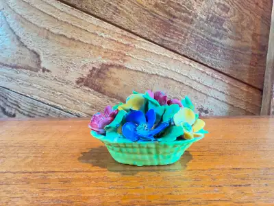 Wade England Porcelain Flower Basket Figurine, View more