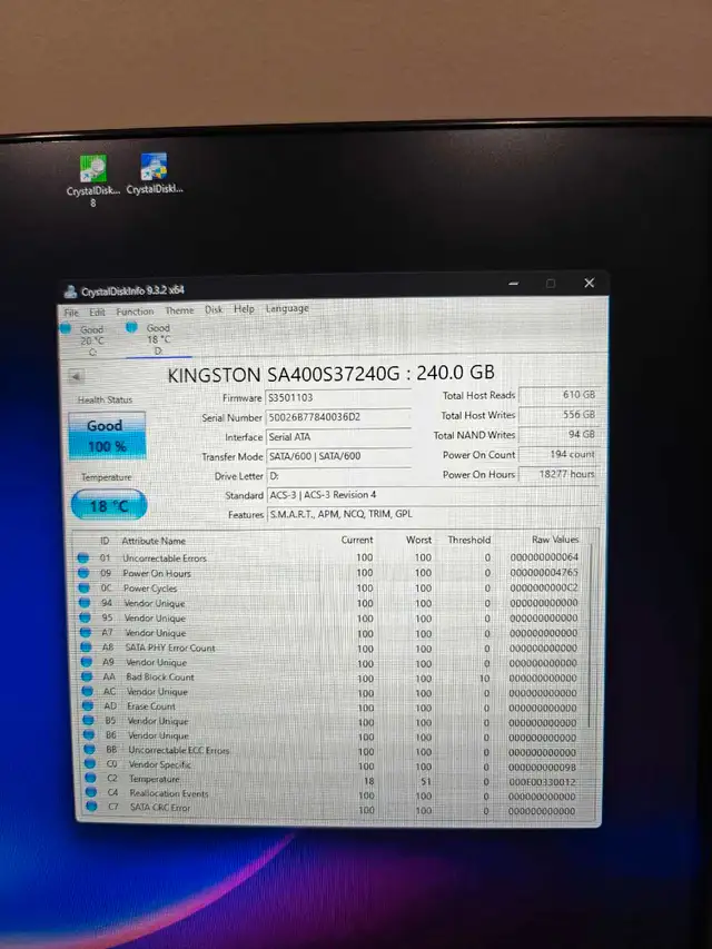 4x 240GB SSDs, 4x 120GB SSDs (Kingston)63235041095043123