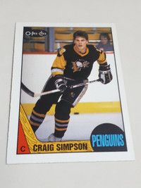 1987-88 O-Pee-Chee Hockey Craig Simpson Rookie Card #80