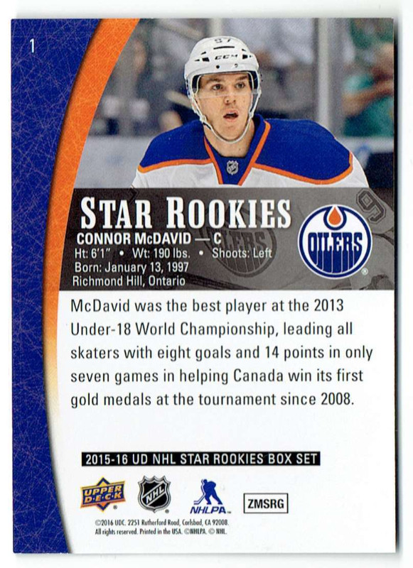 UPPER DECK ... 2015-16 NHL STAR ROOKIES SET ... McDAVID, EICHEL in Arts & Collectibles in City of Halifax - Image 3