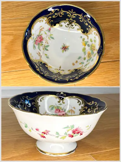 ** COALPORT CUP colbalt blue floral, View more