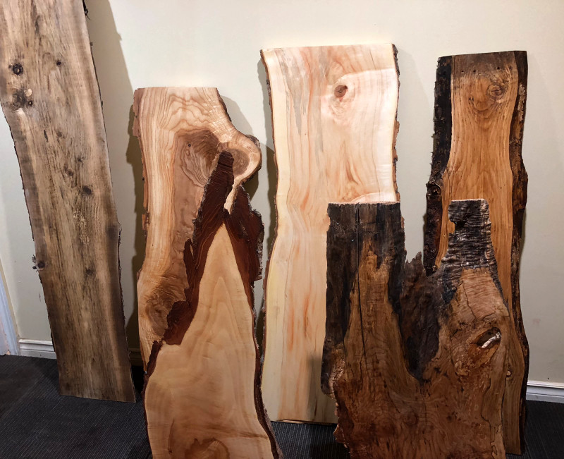 Multiple pieces of finished live edge wood Fireplace & Firewood