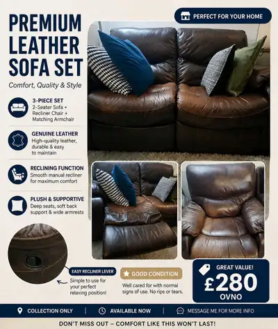 Brown Leather Recliner Sofa, View more