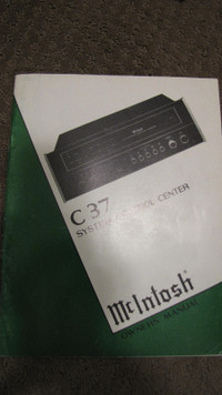 McIntosh C37 system control center owners manual
