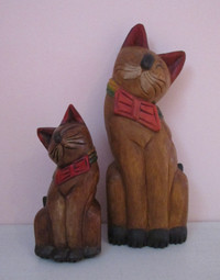 Chats en bois décoratifs
