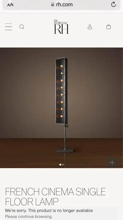 Restoration Hardware Cinema Lamp, View more