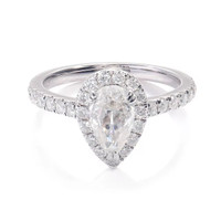 1.80 Carat Pear Cut Moissanite Engagement Ring 14k Gold