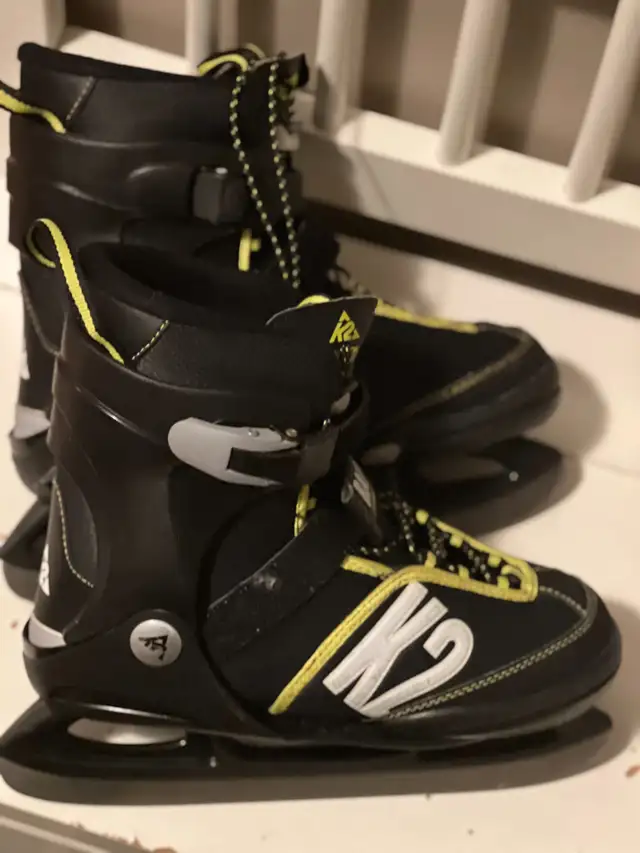 K2 Black Lime Kids Inline Skates Adjustable Sz 5-8 Youth Skates in Skates & Blades in Ottawa - Image 3