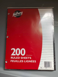200 ruled sheets