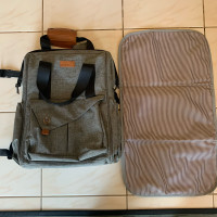Baby diaper bag backpack with change mat