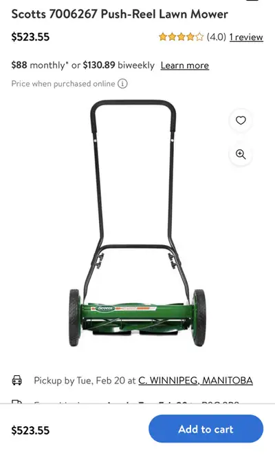 Scott’s push reel lawn mower, View more