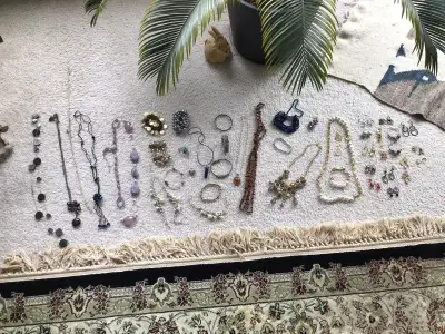LARGE LOT OF COSTUME JEWELLERY ., View more