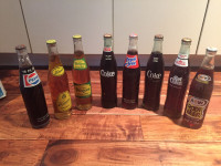 full 16oz pop bottles - pepsi  - a&w - vernors