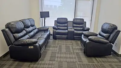 Alpha-Manual Leather Recliner Sofa Set 3+2+1 !!!, View more