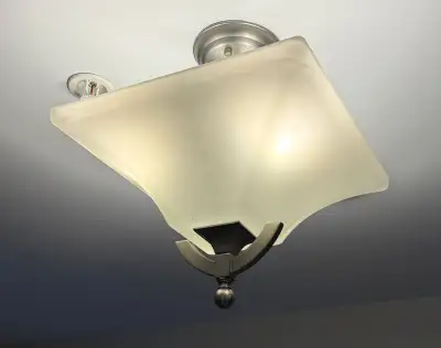 Semi-Flush Brushed Nickel Ceiling Light, View more