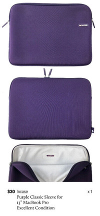 Incase Purple Classic Sleeve for 13” MacBook Pro